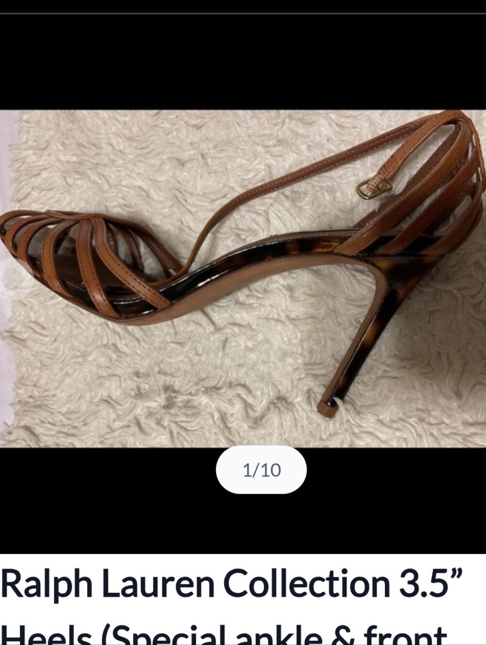 Tan Brown Strappy High Heels